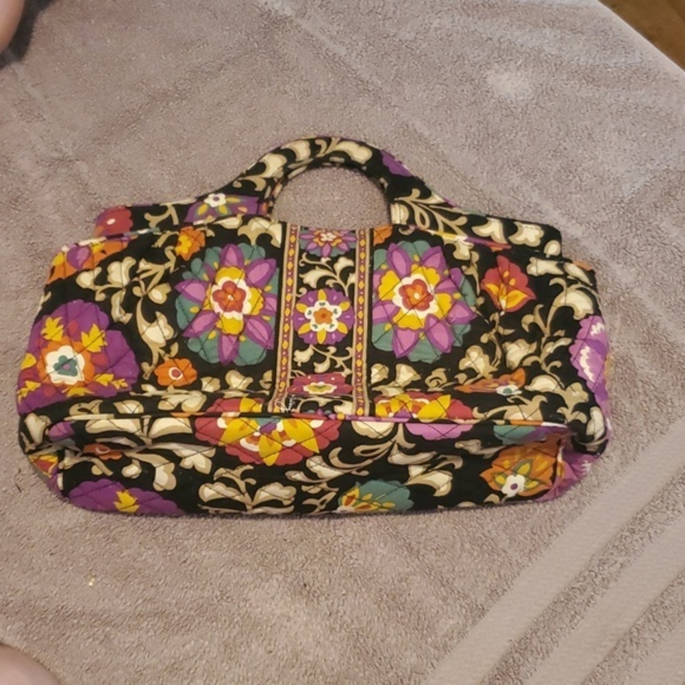 Vera Bradley Vintage Suzani Black Floral Bag, a quilted tote or satchel
